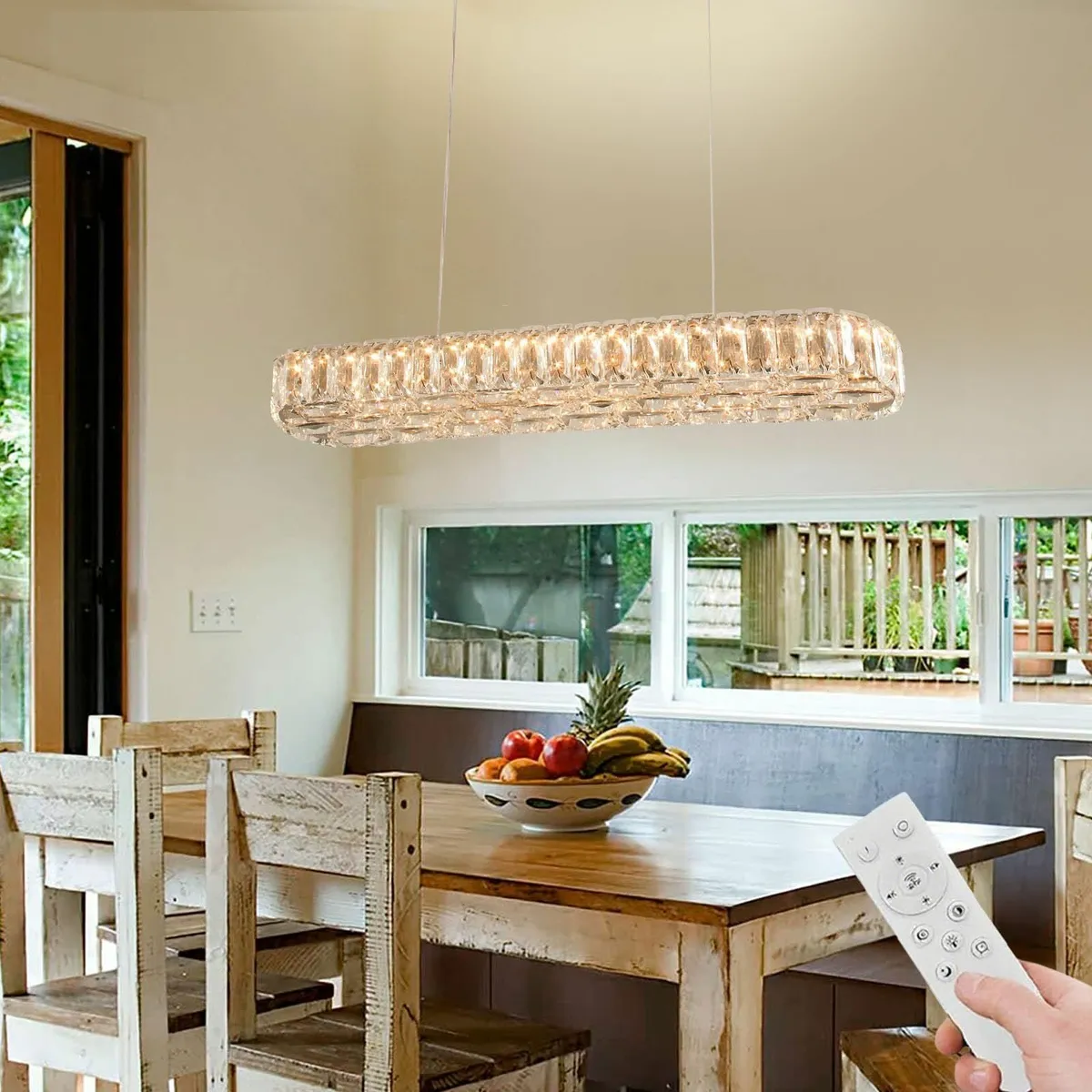 Modern Chandelier 21.4 Crystal Linear Pendant - Image 1