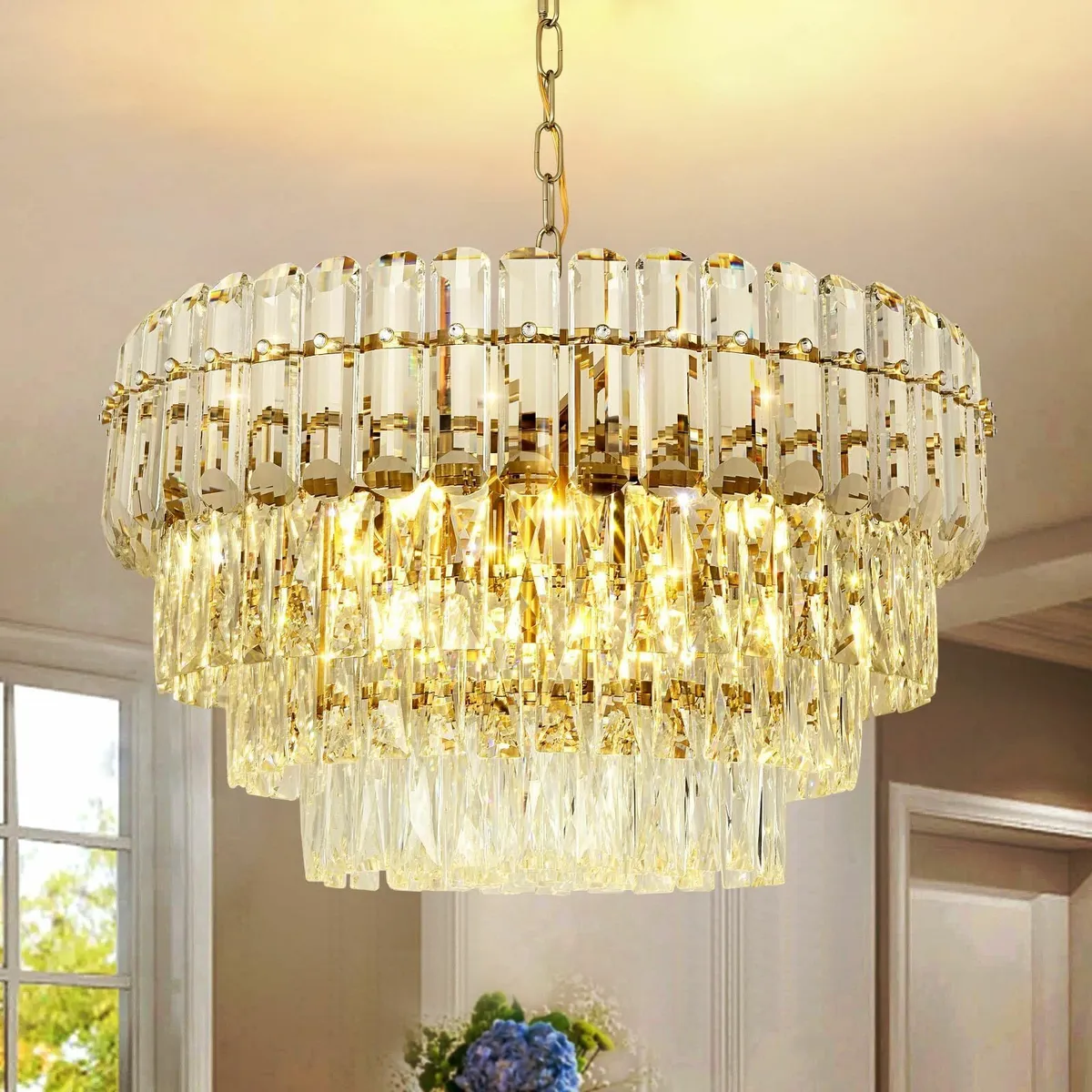 Modern Crystal Chandelier Round Luxury Pendant - Image 1
