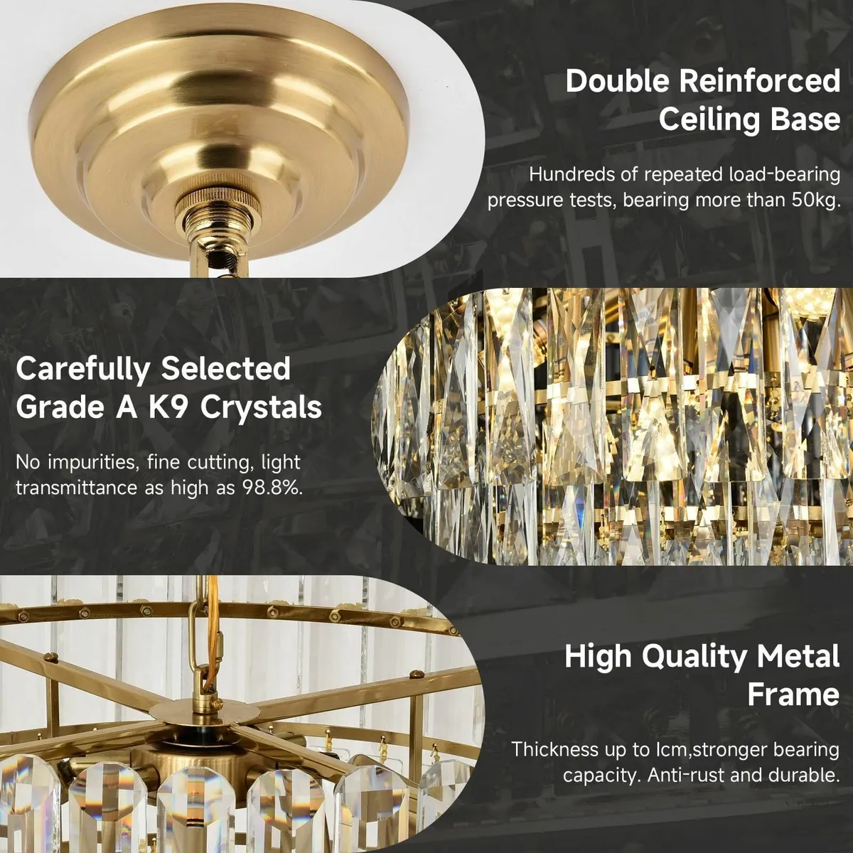 Modern Crystal Chandelier Round Luxury Pendant - Image 4