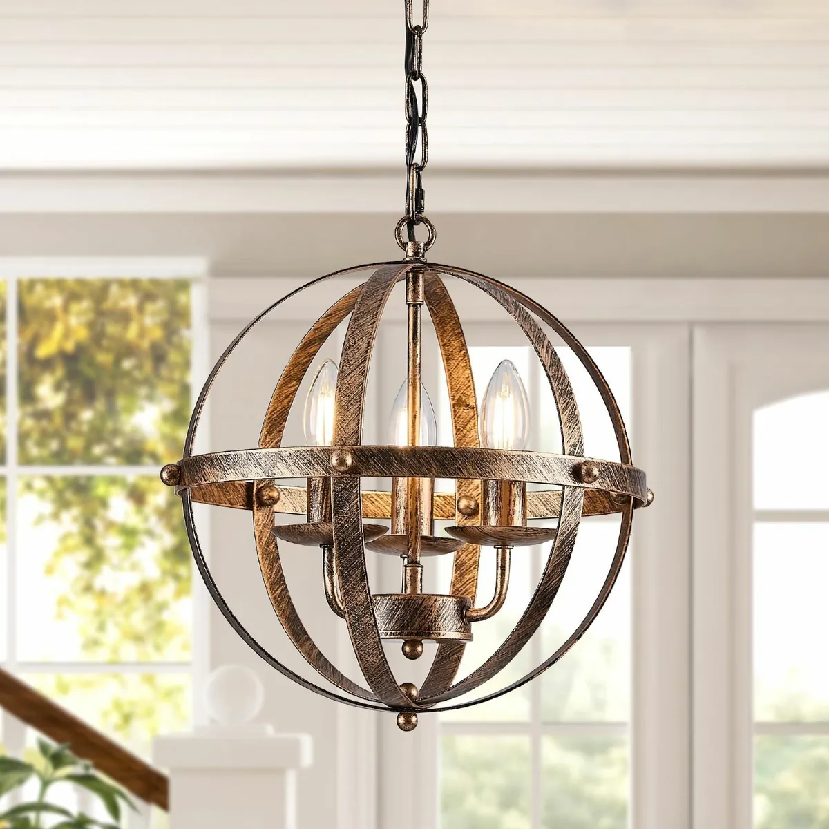 Pendant Light Industrial Globe Farmhouse Lighting - Image 1