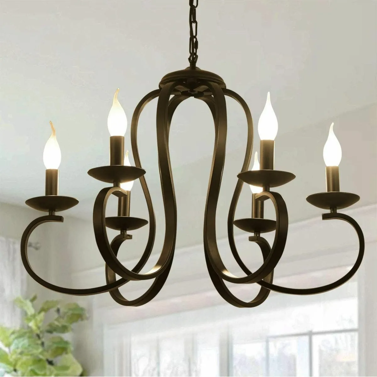 Chandeliers French Country Vintage Metal Chandelie - Image 1