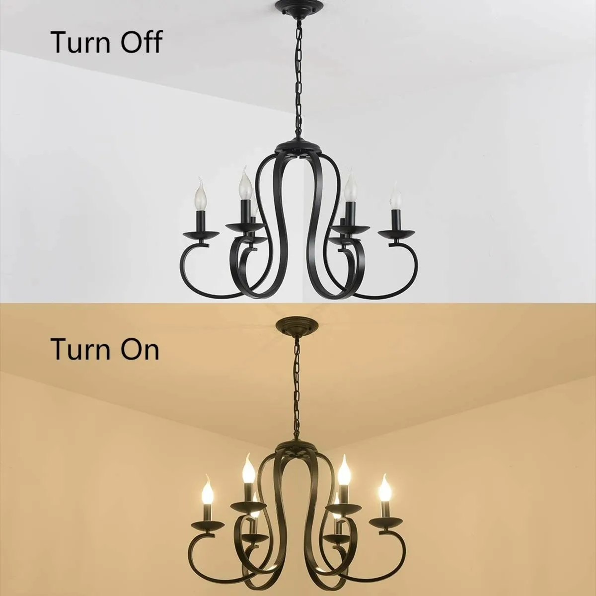 Chandeliers French Country Vintage Metal Chandelie - Image 2