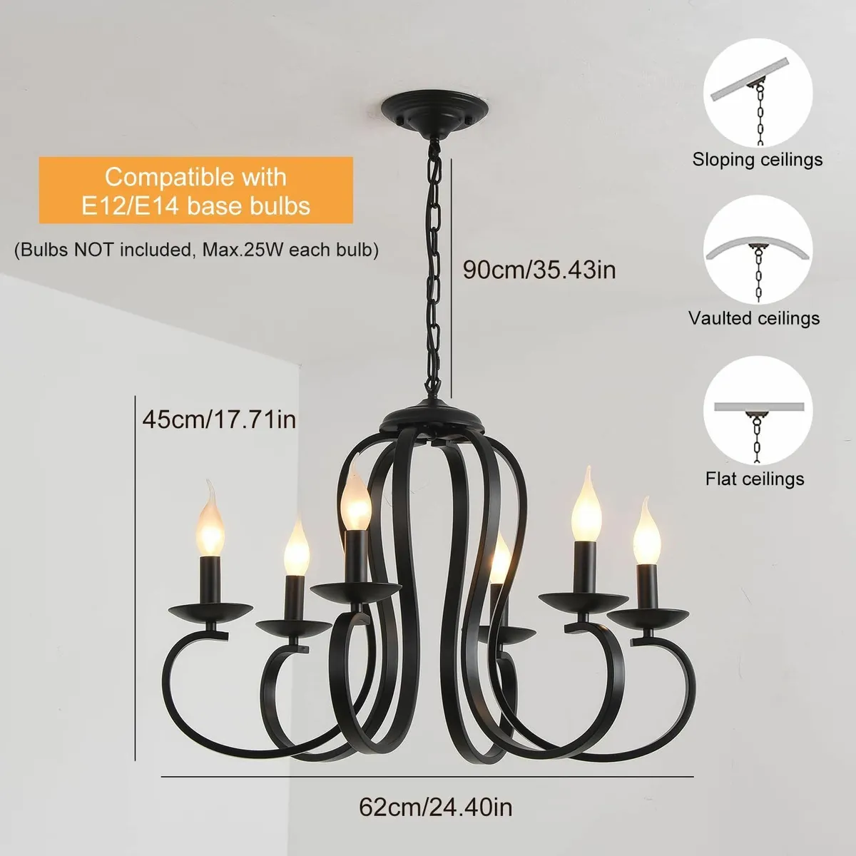 Chandeliers French Country Vintage Metal Chandelie - Image 3