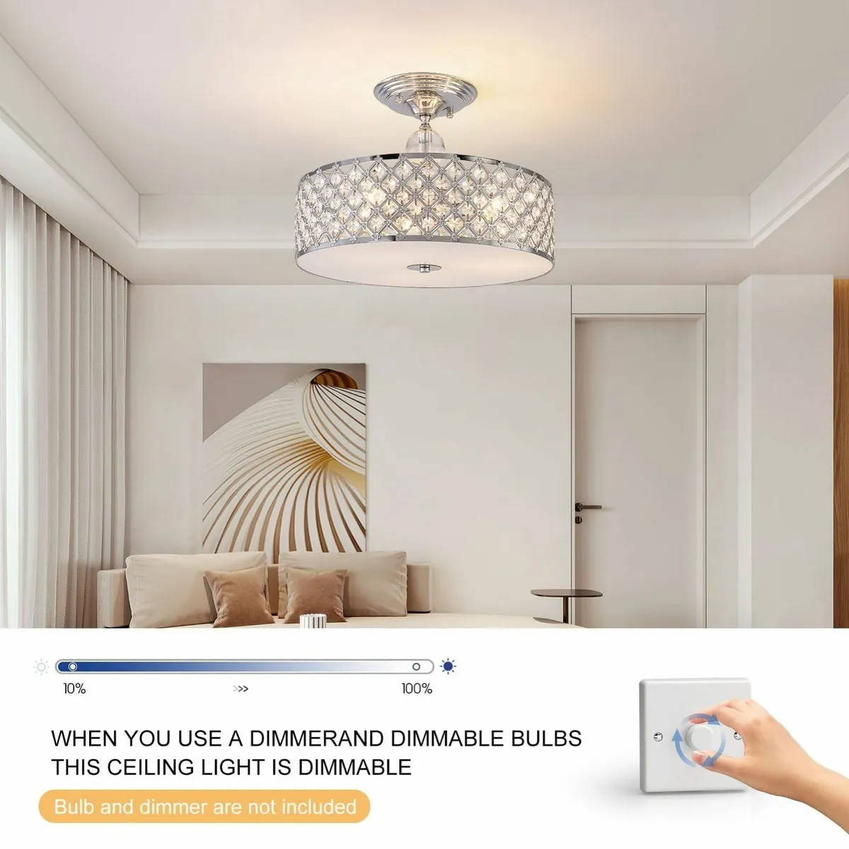 Modern Semi Flush Mount Ceiling Light 3 Lights - Image 2