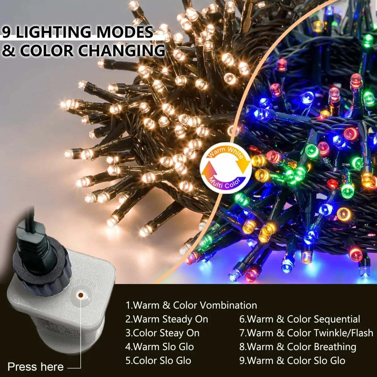 Christmas Tree Fairy Lights 1000 LED 20m/65.6ft - Image 4