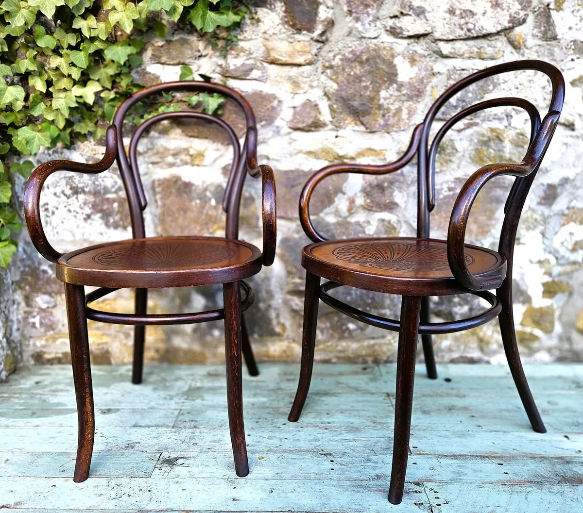 Pair of Antique Bentwood Armchairs- Circa 1910 - Image 1
