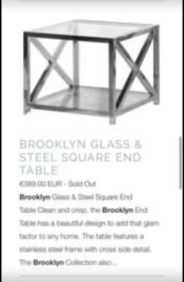 Steel Frame Glass Side Table - Image 2