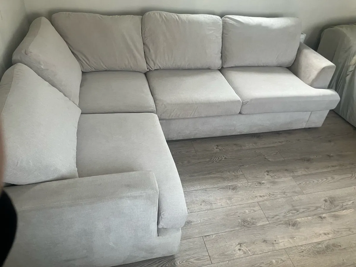 Large modular corner sofa, 5 seater, light grey - Image 2