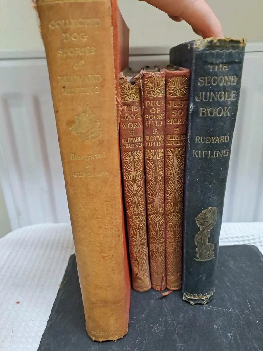 Bundle of 5 Antique Rudyard Kipling Hardback Books - Image 1