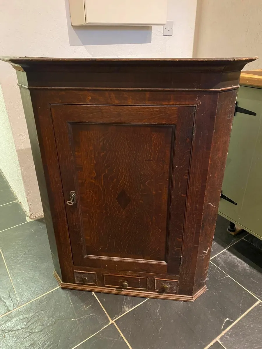 Antique Corner Cabinet - Image 1
