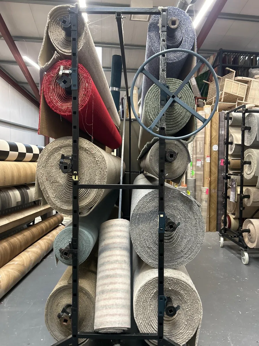 Carpet and vinyl roll display stands