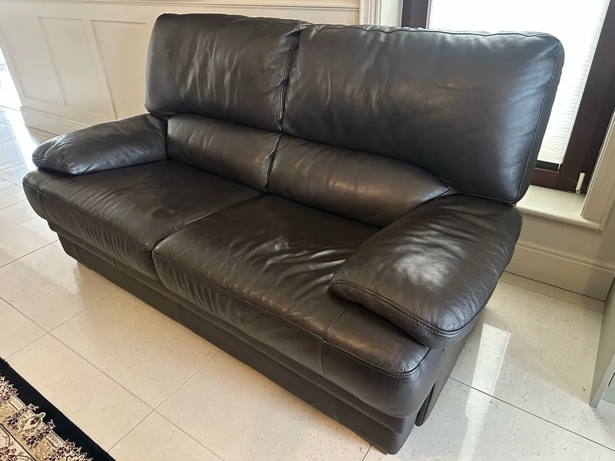 Leather Sofa Suite - Image 1