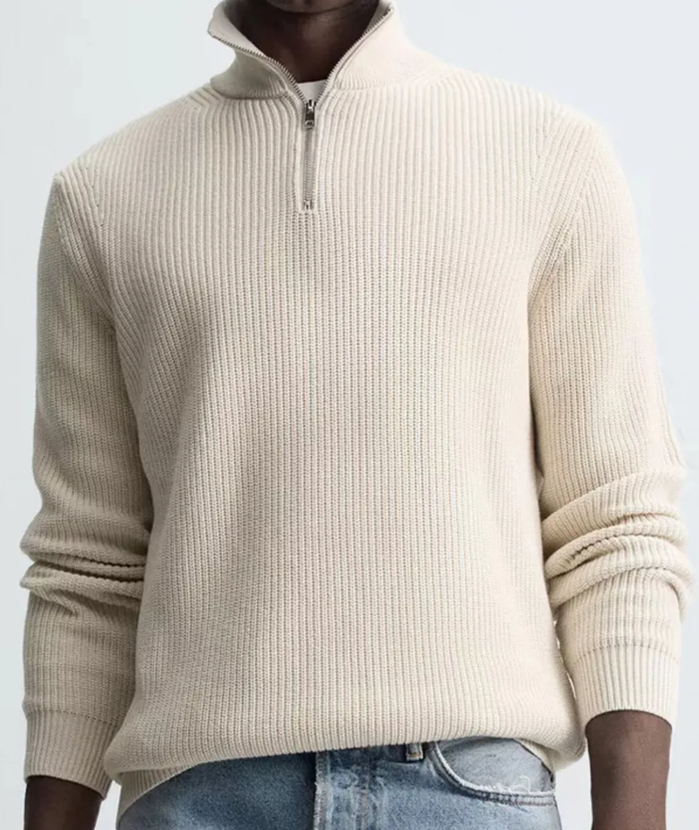 Purl Knit Quarter-Zip Jumper - Image 3
