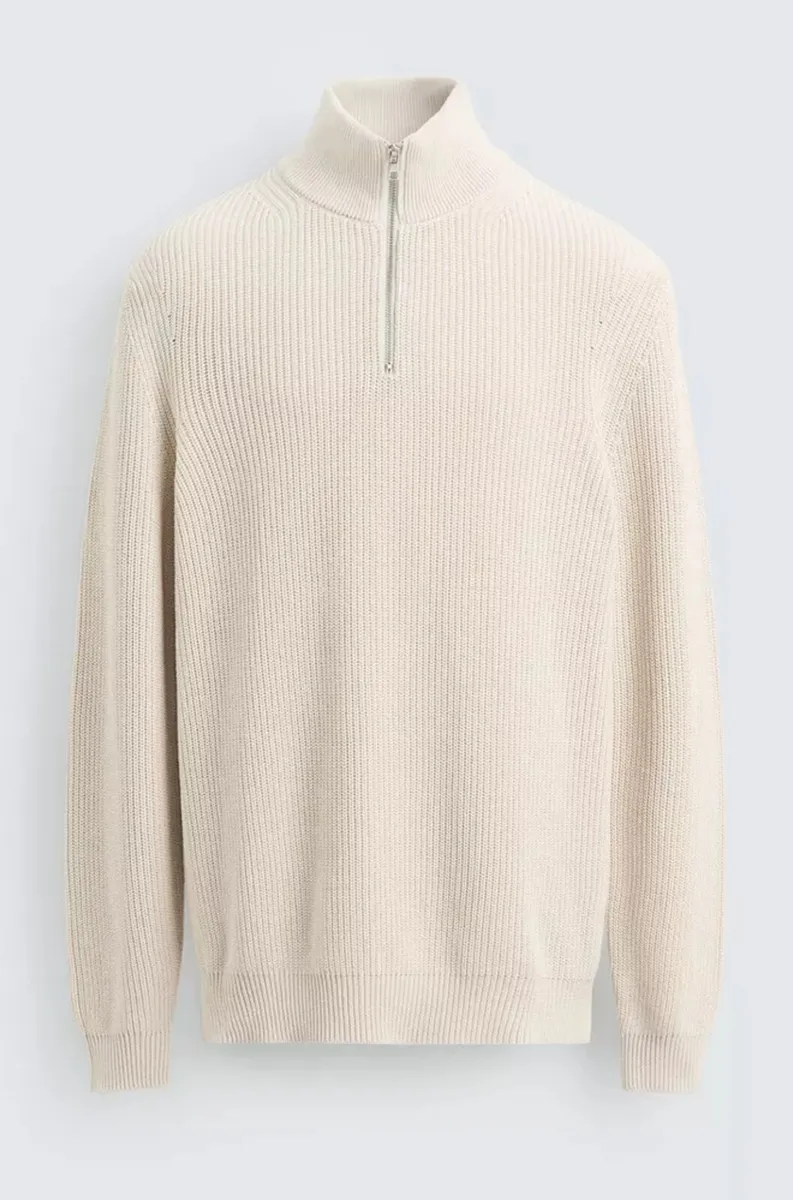 Purl Knit Quarter-Zip Jumper - Image 1