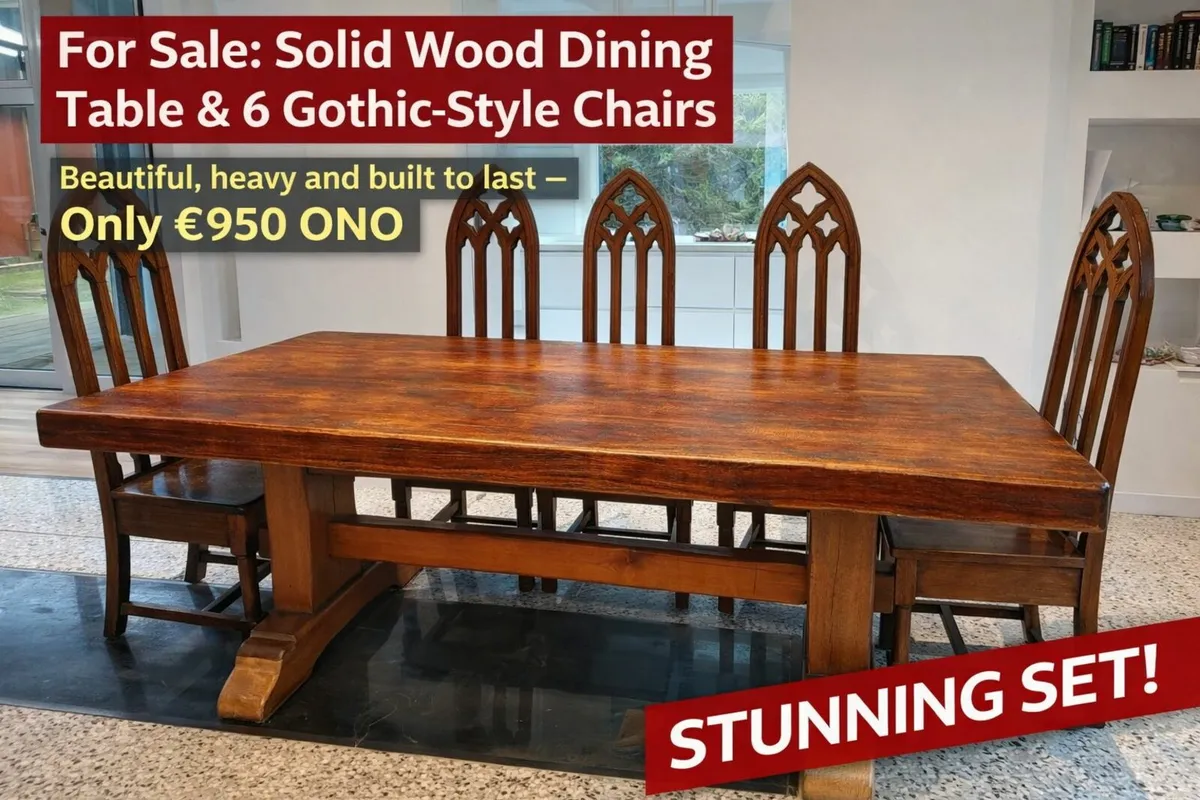 6  dinning chairs and table - Image 1