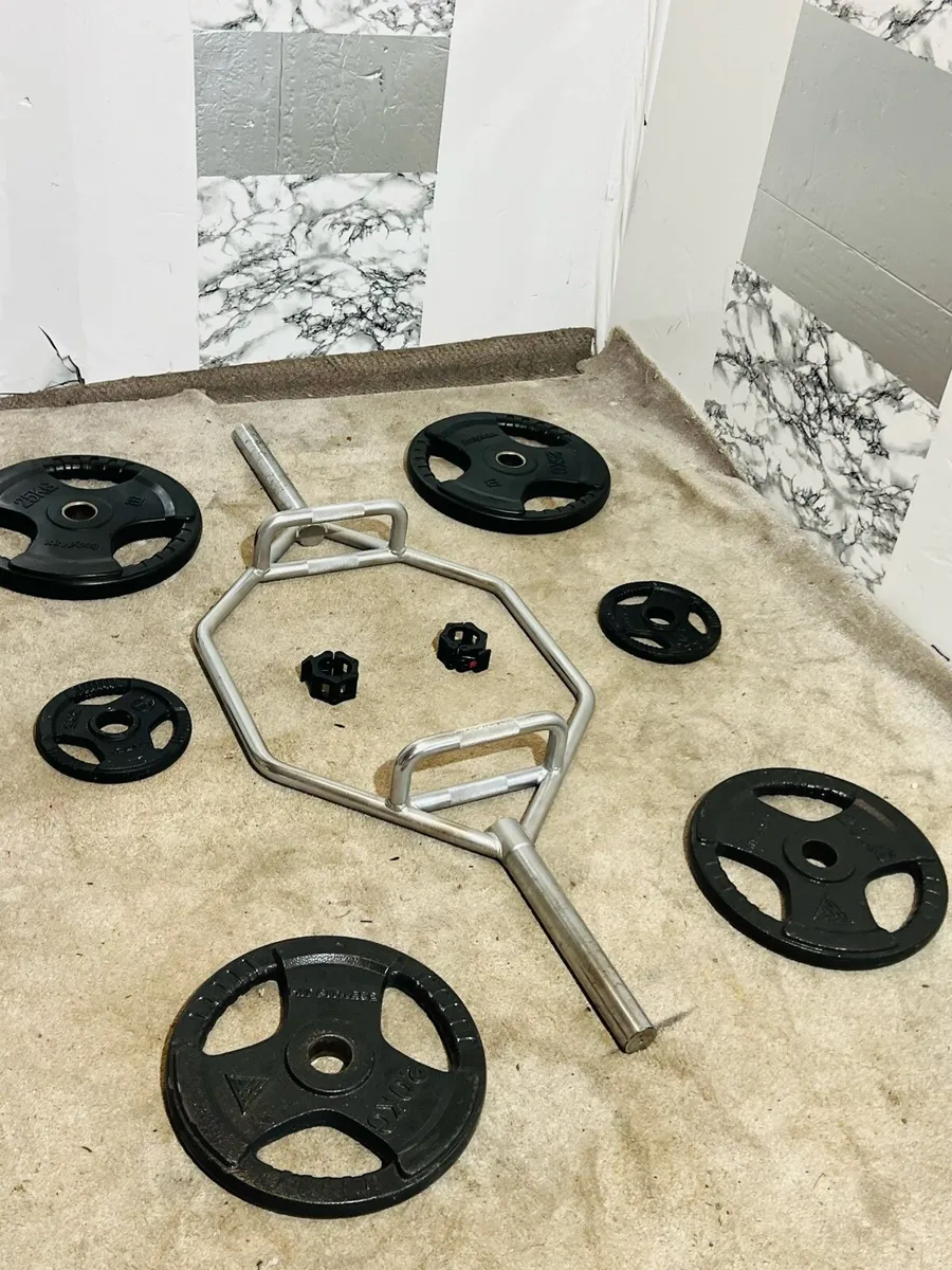 100KG OLYMPIC WEIGHT WITH 22KG HEX BAR - Image 3