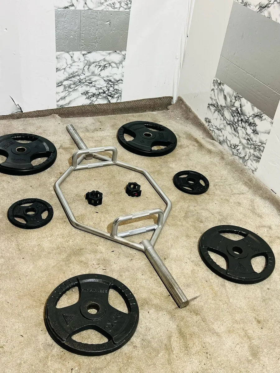 100KG OLYMPIC WEIGHT WITH 22KG HEX BAR - Image 4