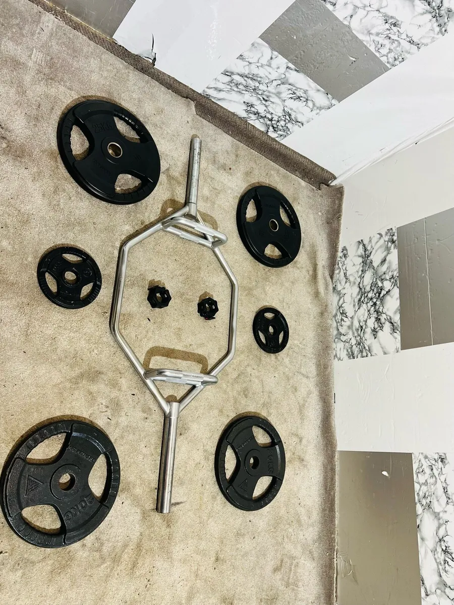 100KG OLYMPIC WEIGHT WITH 22KG HEX BAR - Image 2