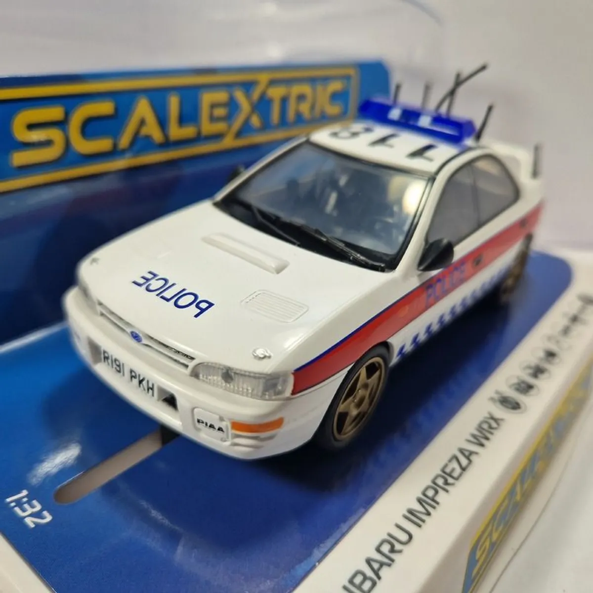 Scalextric Subaru Impreza WRX Police Slot Car  ( C4429 classic street ) - Image 4
