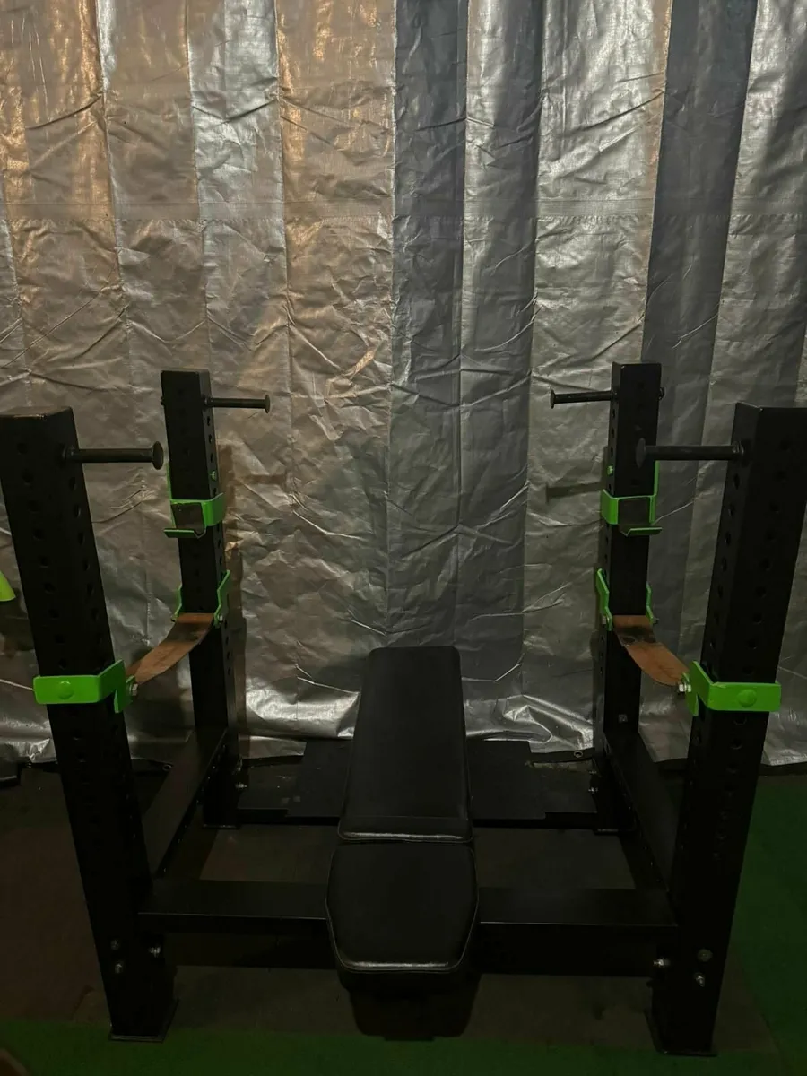 4-Post Powerlifting Bench with Band Pins & Safety - Image 2