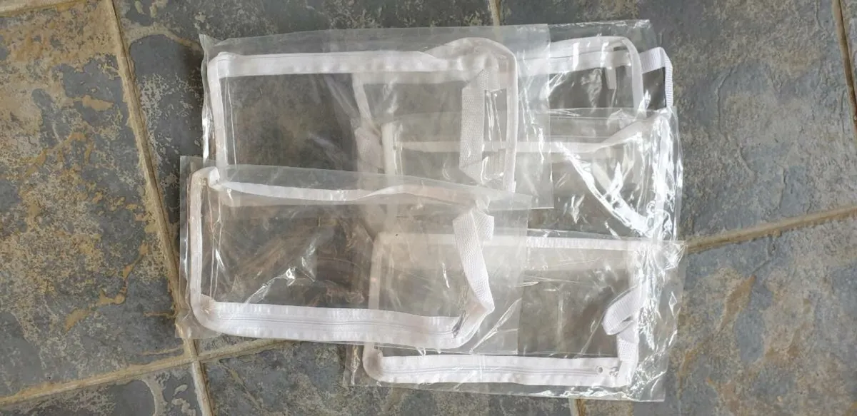 Clear Zip Pouches x 7 - Image 4