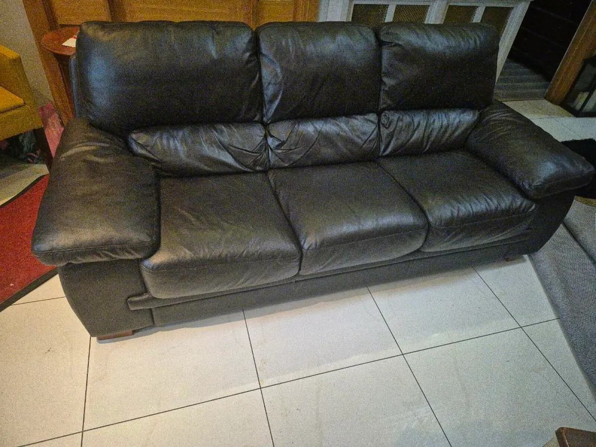 Leather 3 seater - Image 1