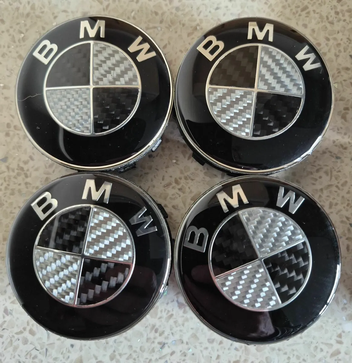Carbon Fibre Centre 56mm Caps (Black) FREE POST - Image 1