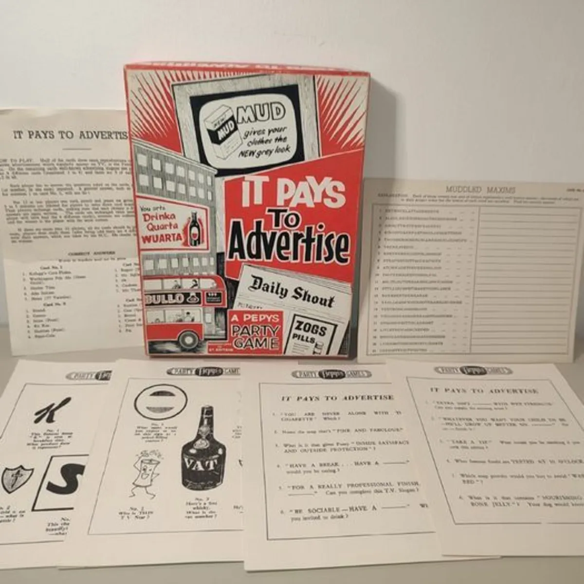 It Pays To Advertise A Pepys Party Game from the 1