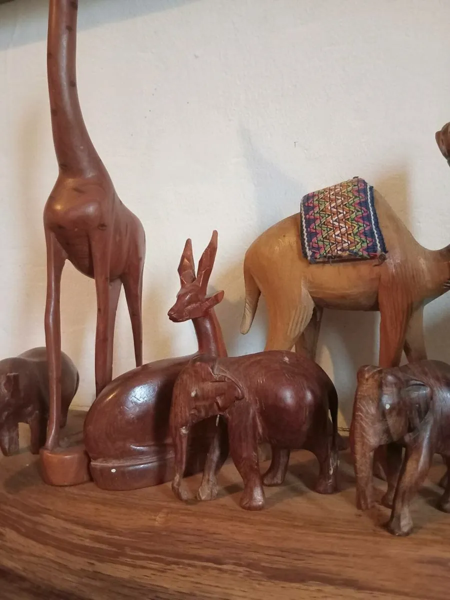 vintage  besmo wood carved animals - Image 1