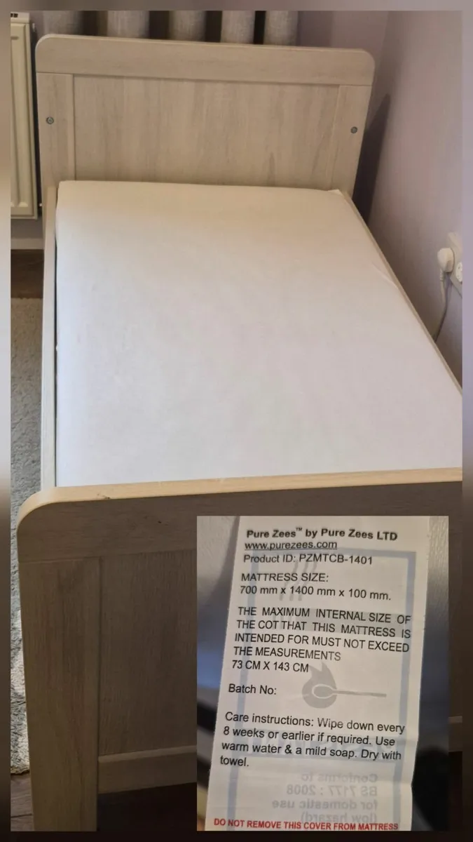 Cot Bed with Mattress & Bedding - Image 4