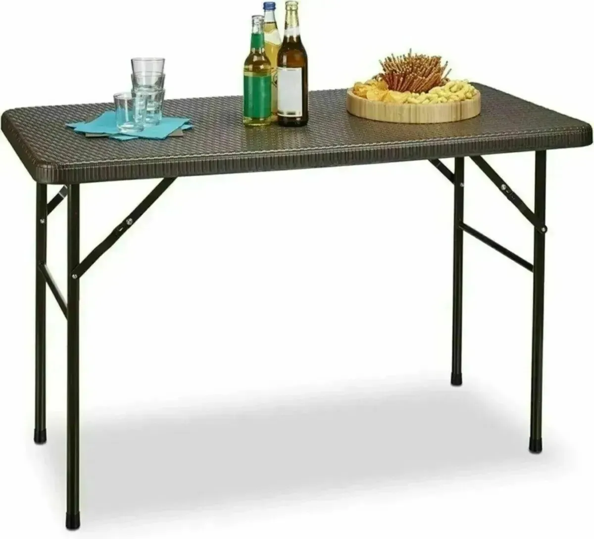 Rattan Style Folding Garden Table Weatherproof - Image 3