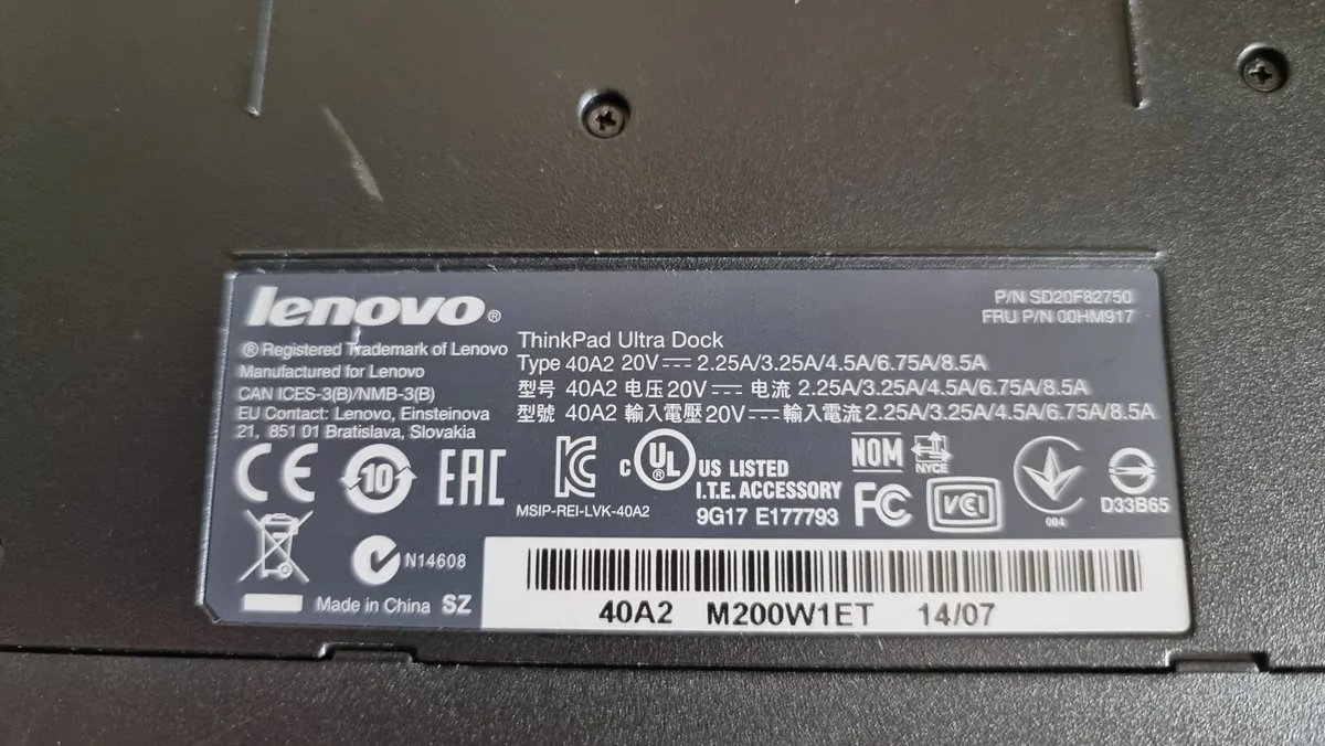 Lenovo Thinkpad Ultra Dock 40A2 - Image 3
