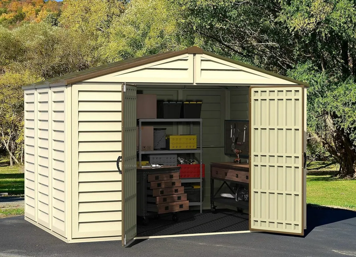 10×8 Duramax WoodBridge Plus Vinyl Plastic Shed - Image 1