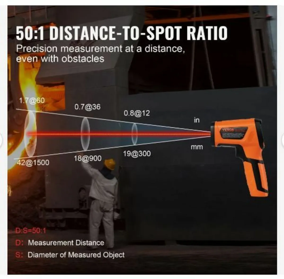 Infrared Thermometer, -40~2732°F Dual Laser - Image 2