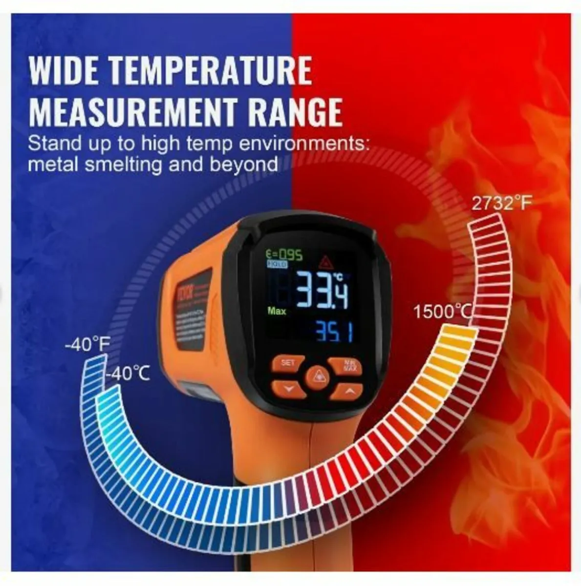 Infrared Thermometer, -40~2732°F Dual Laser - Image 4