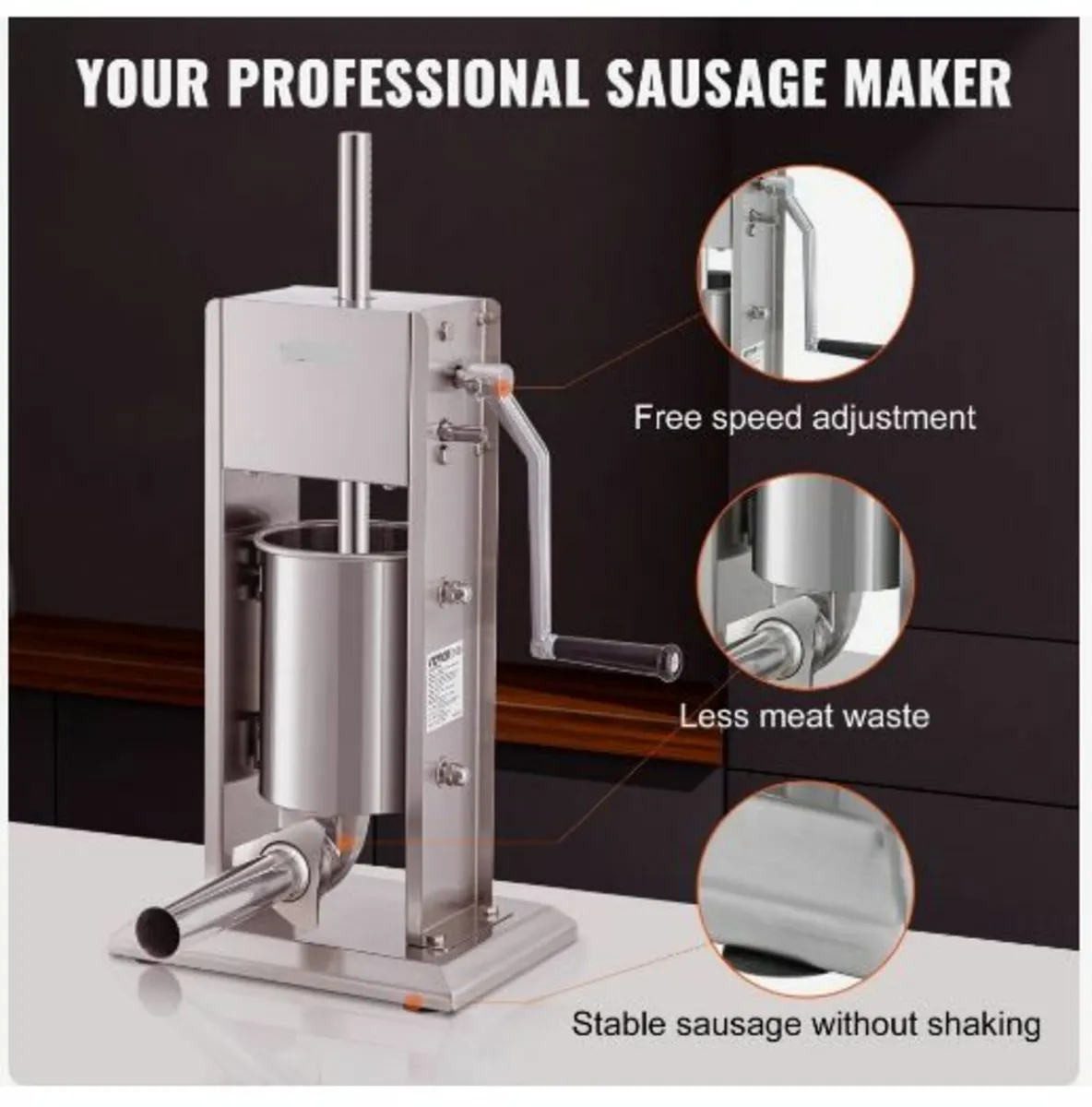 Manual Sausage Stuffer, 5LBS/3L Capacity - Image 4