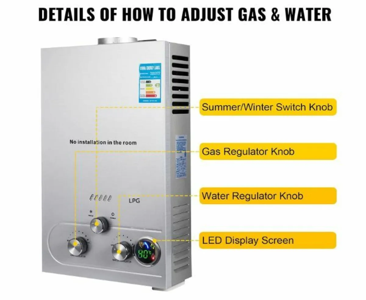Liquid Gas Instantaneous Water Heater 18L 36KW - Image 2