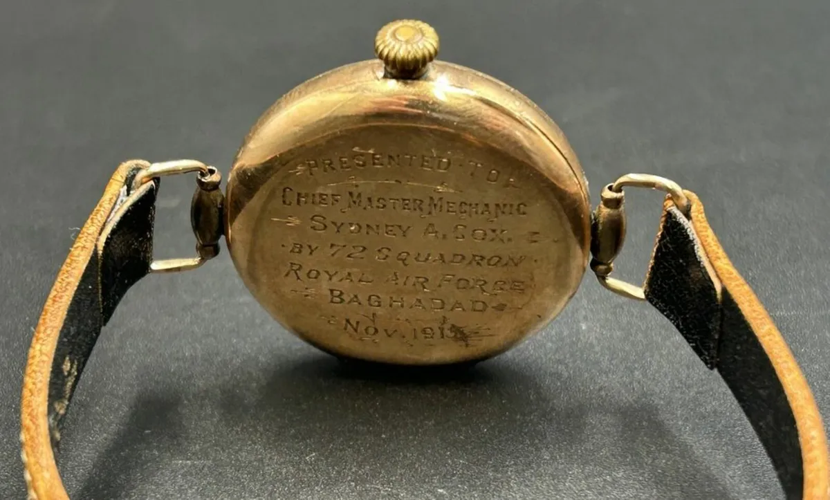Rare 1918 RAF Military Trench Watch – 9ct Gold - Image 2