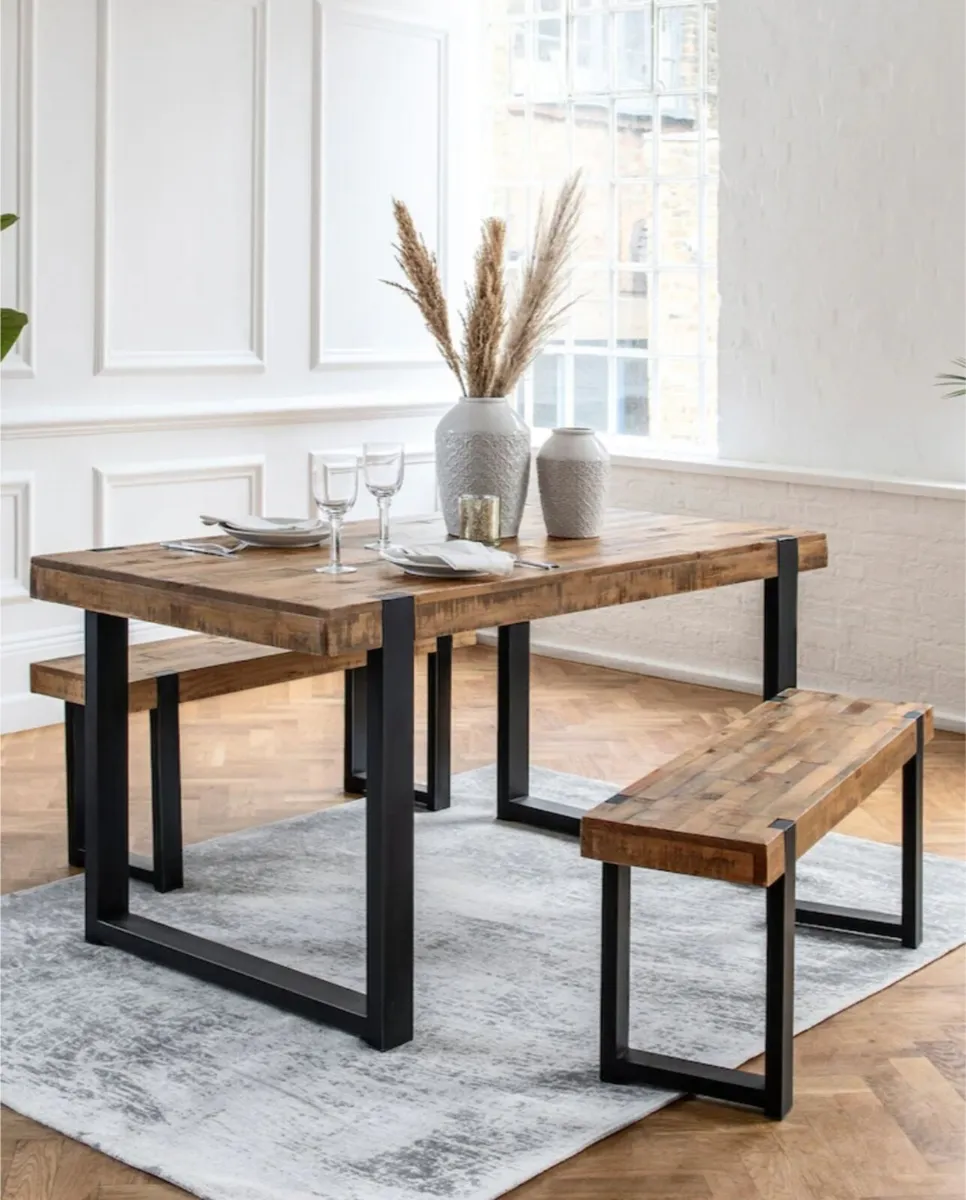 Dinning Table and Benches - Image 1