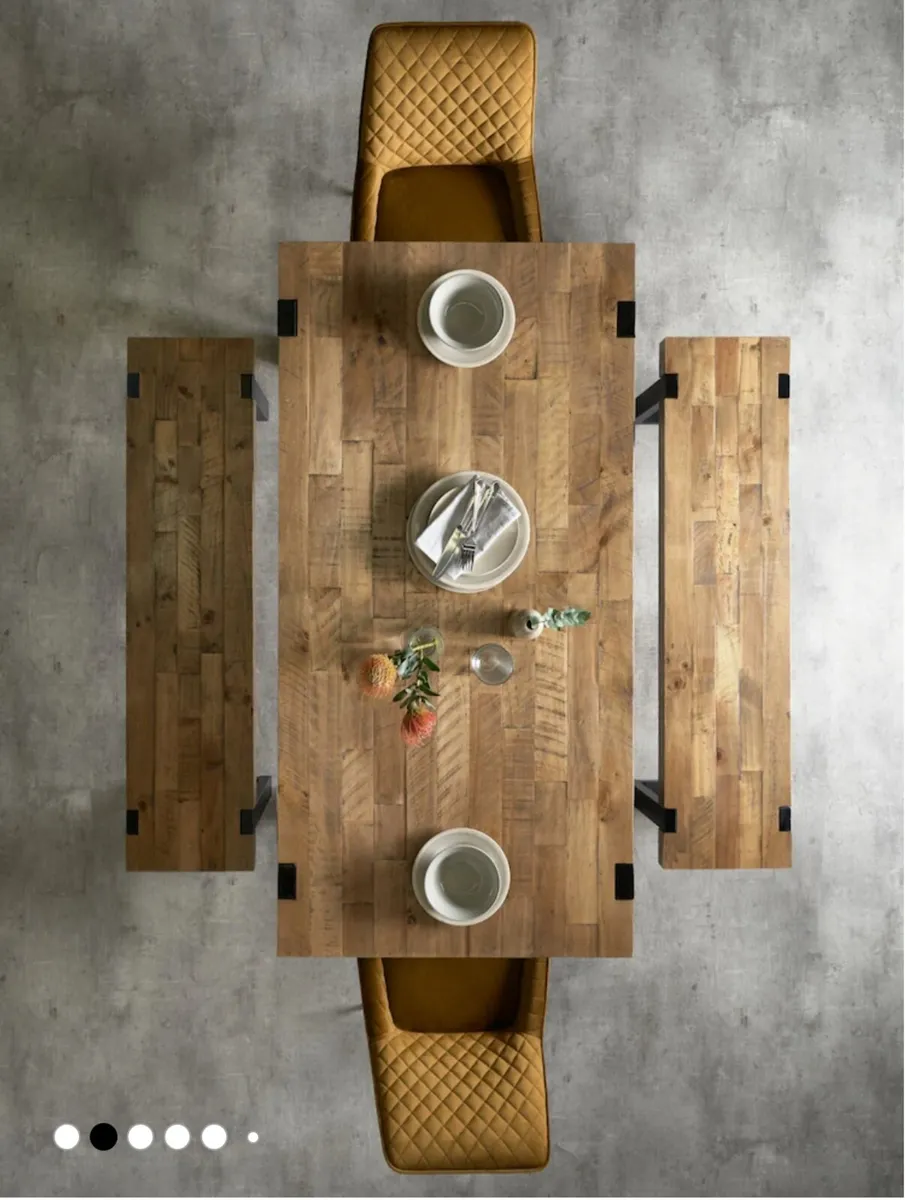 Dinning Table and Benches - Image 2