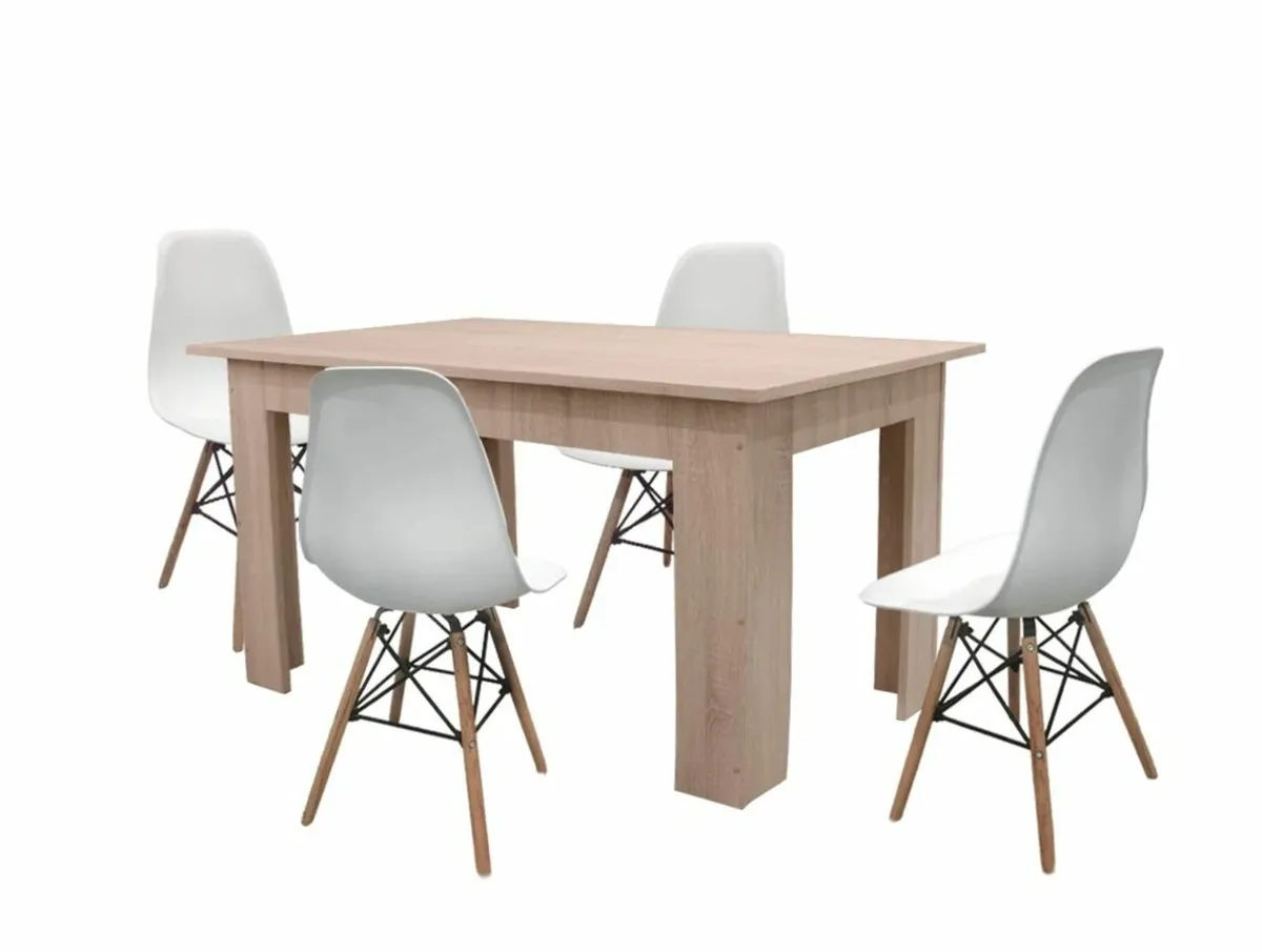 Nordic Oak Dining Set 🍽️ 4 Chairs - Image 2