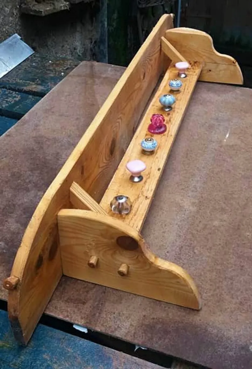 Rustic Floating Shelf / Coat n Hat Rack - Image 2