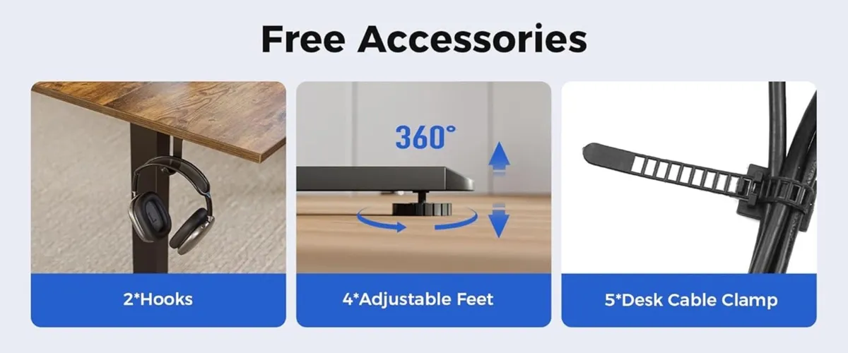 Electric Standing Desk, 135 x 60 cm Height Adjusta - Image 2