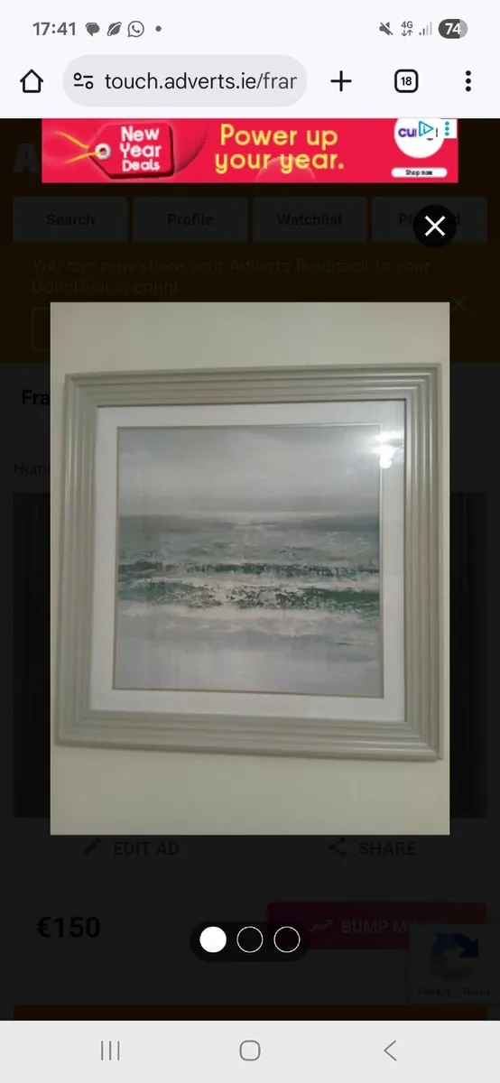 Waterfront picture with frame. - Image 1