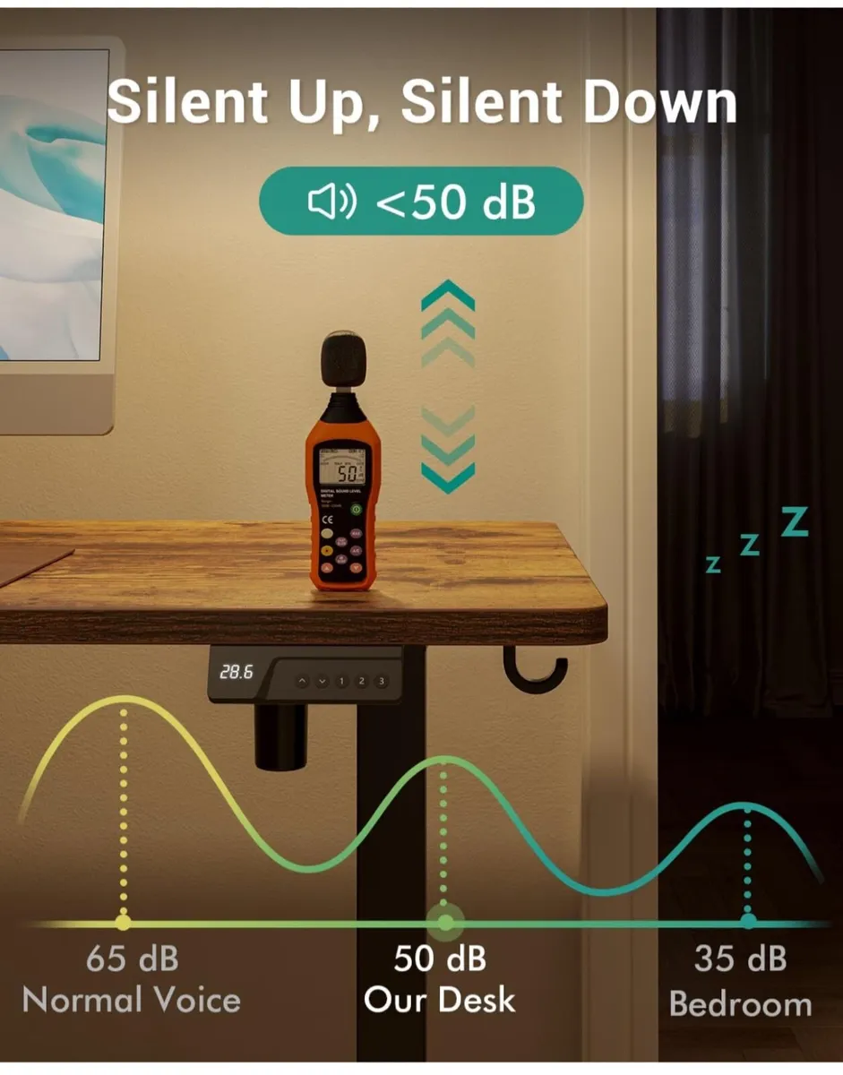 Electric Standing Desk 100 X 60 cm Heigh Adjustabl - Image 2