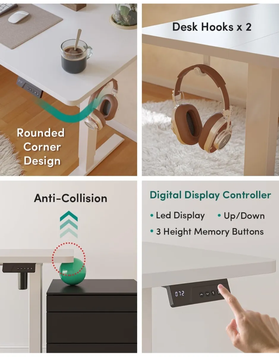 Electric Standing Desk 100 X 60 cm Heigh Adjustabl - Image 2