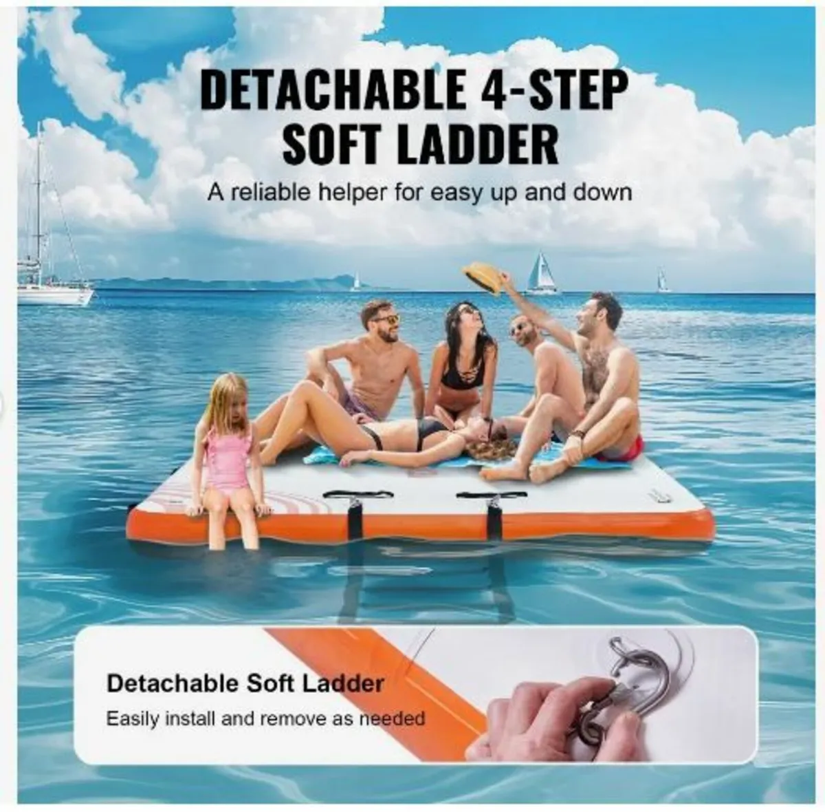 Inflatable Floating Dock, 8 x 5FT Inflatable - Image 4