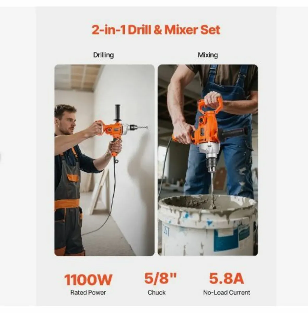 Drill Mixer, 15.89mm Corded Electric Drill Mixer - Image 2
