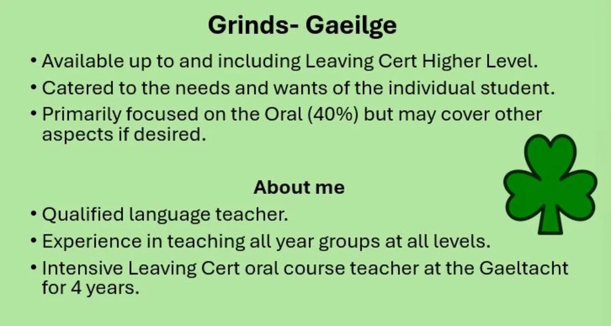 Irish Oral- Grinds