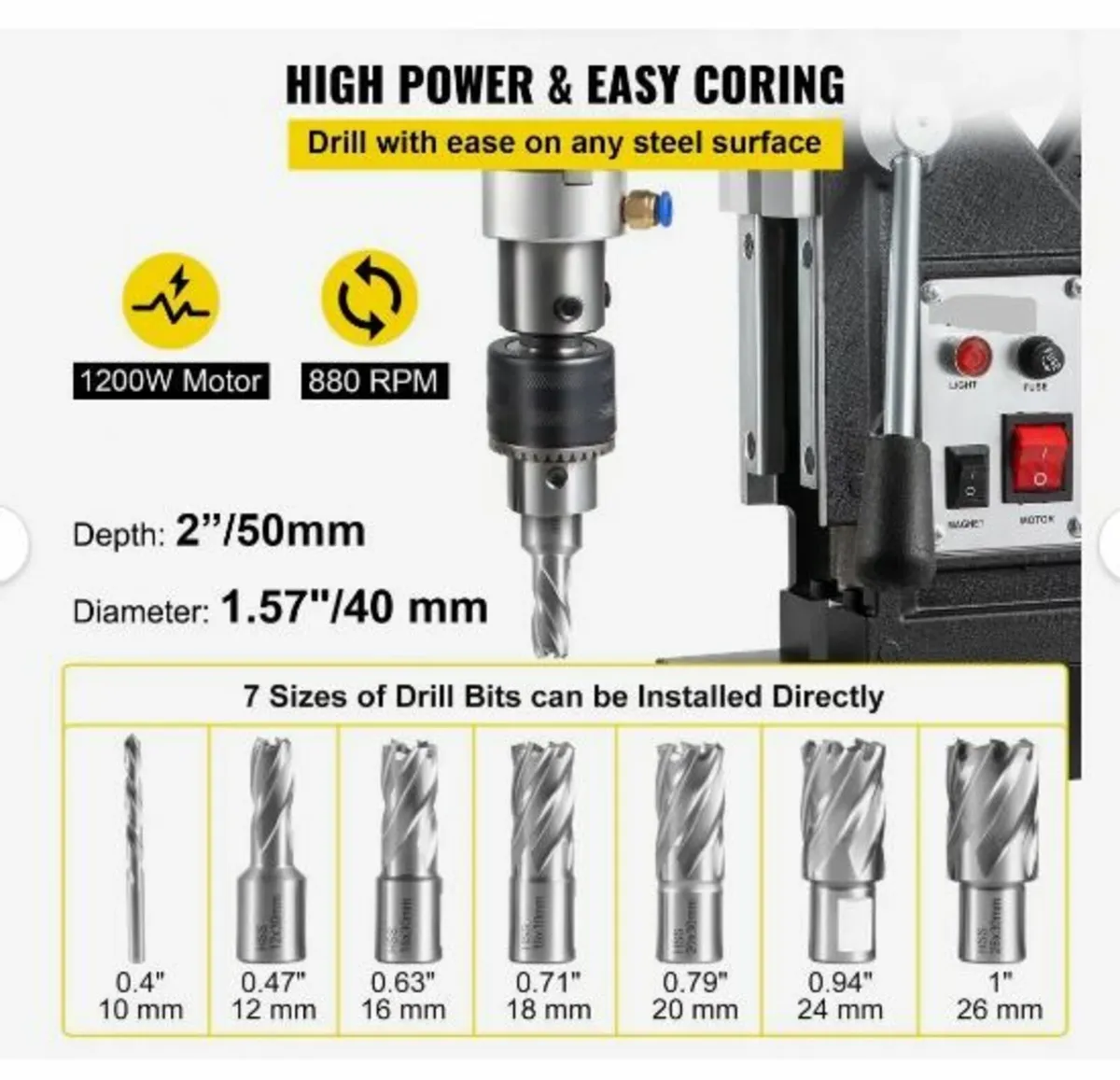 Magnetic Drill, 1100W 4 cm Boring Diameter - Image 3